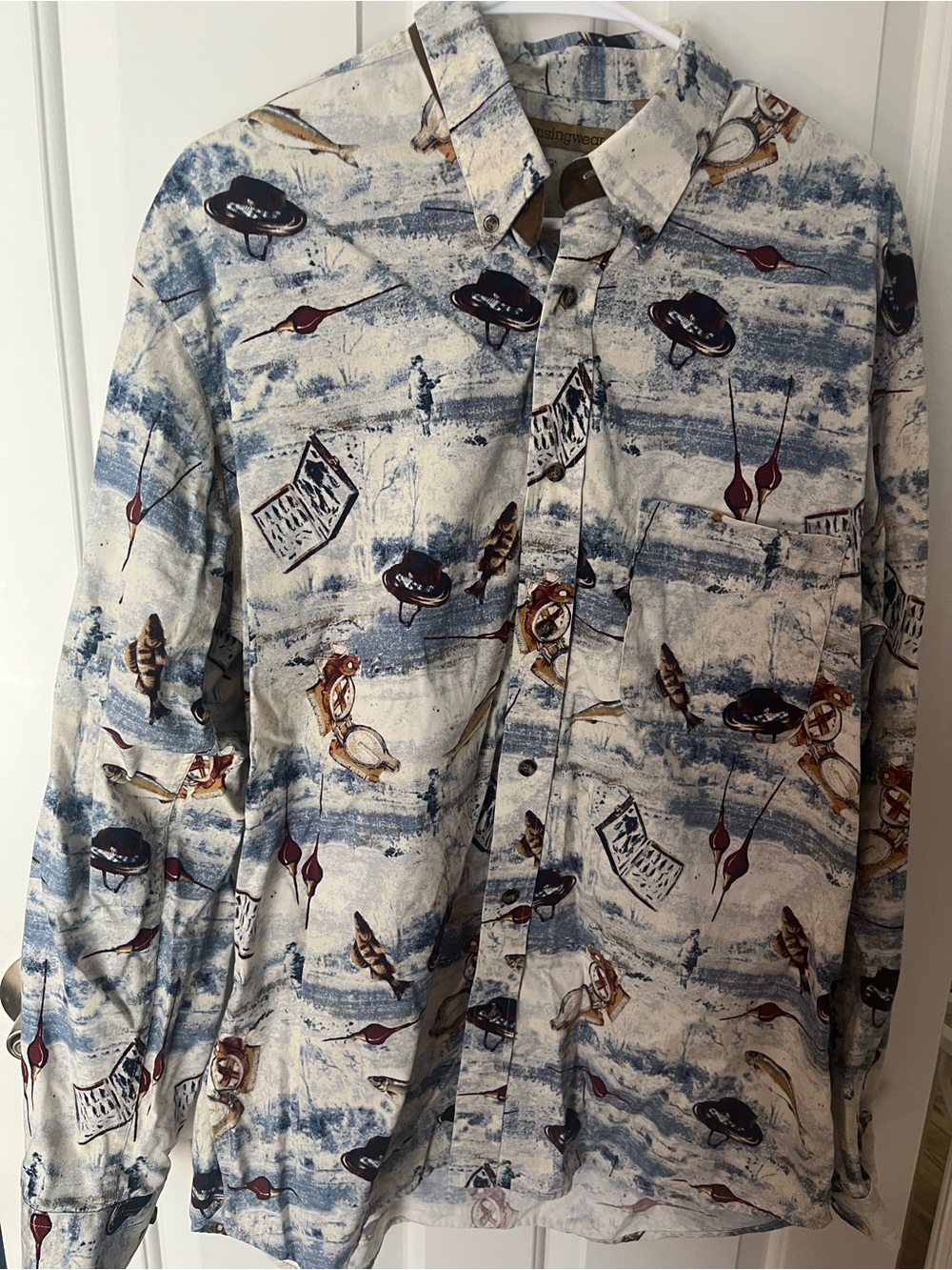 MunsingWear Fishing Button Down L Men’s